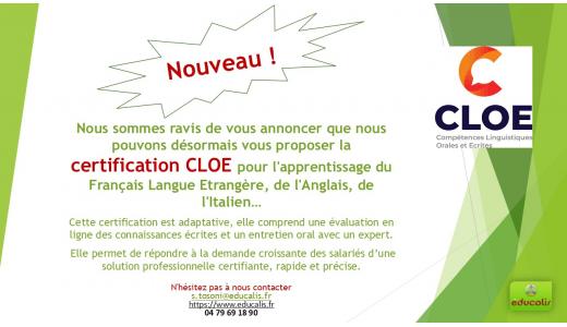 educalis organisme de formations langues certification cloe anglais italien francais FLE chambery savoie